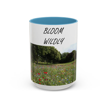 Bloom Wildly Accent Mug – 15oz Ceramic with Floral Design