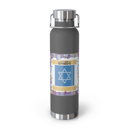 Hanukkah Insulated Bottle – 22oz Copper Flask for Festive Hydration