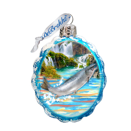 Salmon Mercury Glass Ornament by G. DeBrekht - Wildlife Holiday Decor - 771055-4