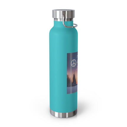 22oz Copper Vacuum Insulated Bottle – "All I Want for Christmas Is Peace"