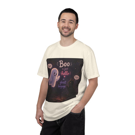 Halloween Ghost T-Shirt — “Boo is just hello in ghost language” Cute Spooky Tee