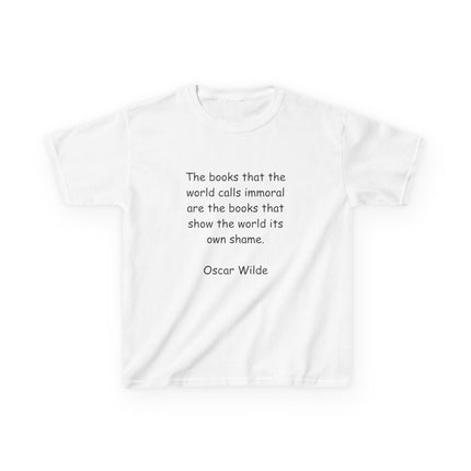 Oscar Wilde Kids Tee – “Books & Shame” Quote – Heavy Cotton T-Shirt