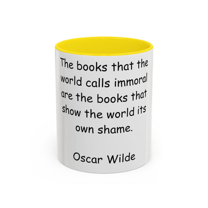 Oscar Wilde Accent Mug – “Books & Shame” – 11oz Ceramic Inspiration