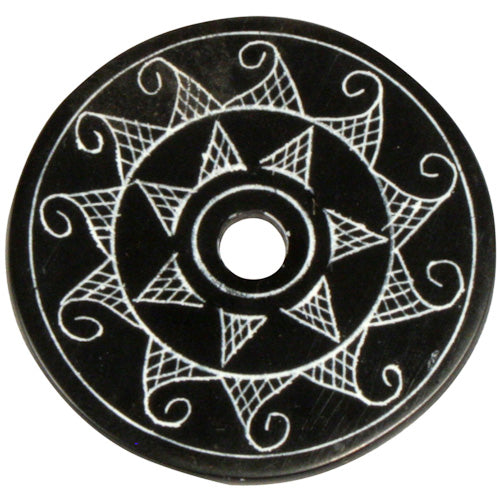Coal Pendant w/ Sun Etchings from Colombia-1