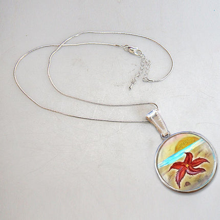 Starfish Pendant Silver-Plated Mother of Pearl Jewelry Necklace - 44051-2