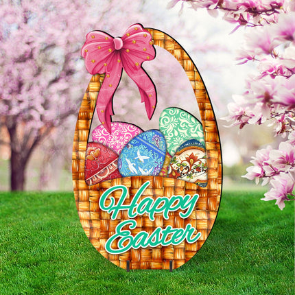 Easter Basket Outdoor Scene  by G. DeBrekht - Easter Spring Decor - 8185309F-1