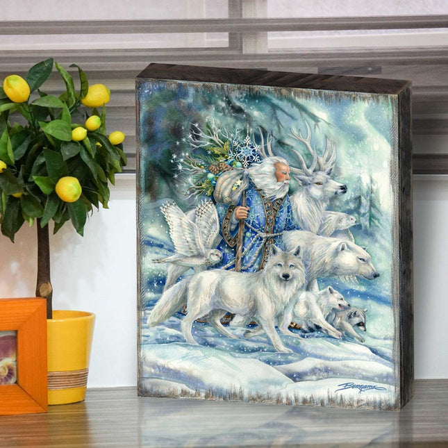 Cool Winds Father Winter Wooden Wall Art by J. Bergsma - Nature Wildlife Decor - 85922862B-JB-0