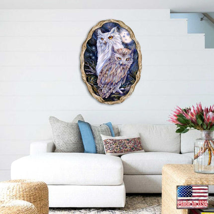 Night Watch Owls Wildlife Wall Art - J. Bergsma - Wildlife Holiday Decor - 8591902W-JB-3
