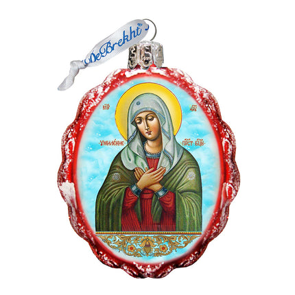 Mother of God Tenderness Mercury Glass Ornament by G. DeBrekht - Nativity Holiday Decor - 772023-4