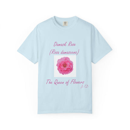 Damask Rose Unisex T-shirt - The Queen of Flowers Design