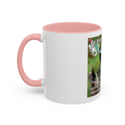 Be Kind to Feral Cats Accent Coffee Mug — Animal Rescue Cat Lover Gift (11/15oz)