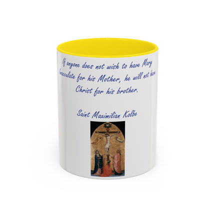 Saint Kolbe Quote Mug – 11oz Accent Ceramic Cup for Marian Devotion