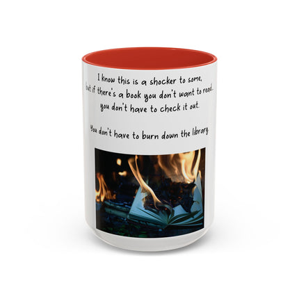 Inspirational Reading Mug – 15oz Ceramic | Burning Book Graphic
