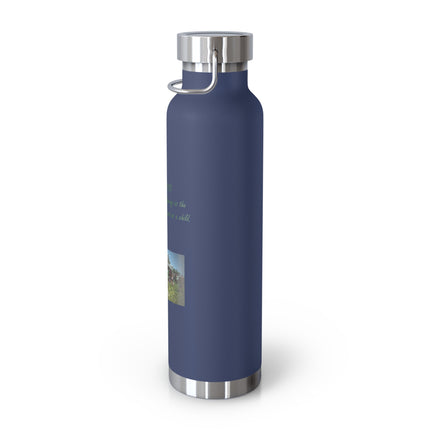 Copper Vacuum Insulated Bottle - 22oz - 'Flower Child' Design - Stylish Eco-Friendly Hydration