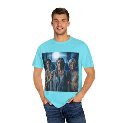 Mystical Sisterhood Tee – Garment-Dyed Shirt of Triple Goddess