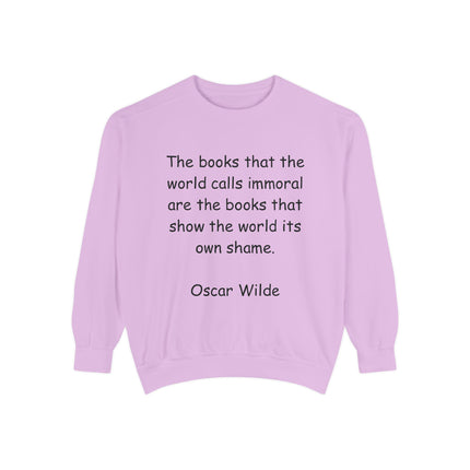 Oscar Wilde Quote Sweatshirt – “Books & Shame” – Unisex Literary Style