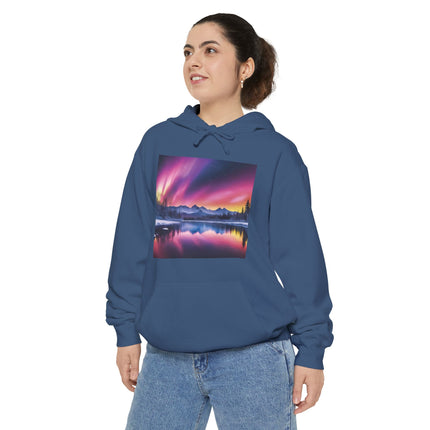 Aurora Mountain Hoodie — Northern Lights Scenic Pullover