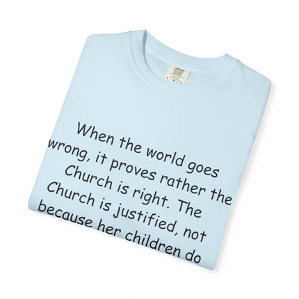 Inspirational Quote Unisex Garment-Dyed T-Shirt - G.K. Chesterton Design
