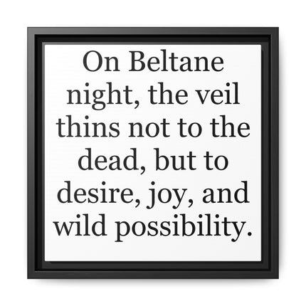 Beltane Quote Canvas Print — "On Beltane night..." Framed Wall Art