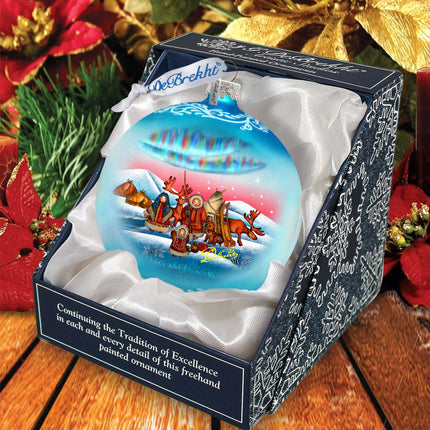 Northern Light Ball Glass Ornament by G. DeBrekht - Christmas Santa Snowman Décor - 73418-3