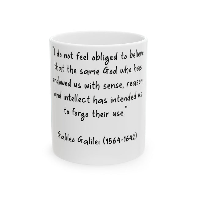 Galileo Quote Mug – 11oz Ceramic Cup for Thinkers and Seekers