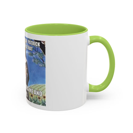 Saint with Cats Coffee Mug – "No One Remembers Me and My Cats" Accent Mug