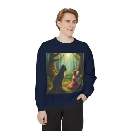 Fairy Princess & Black Cat Forest Sweatshirt