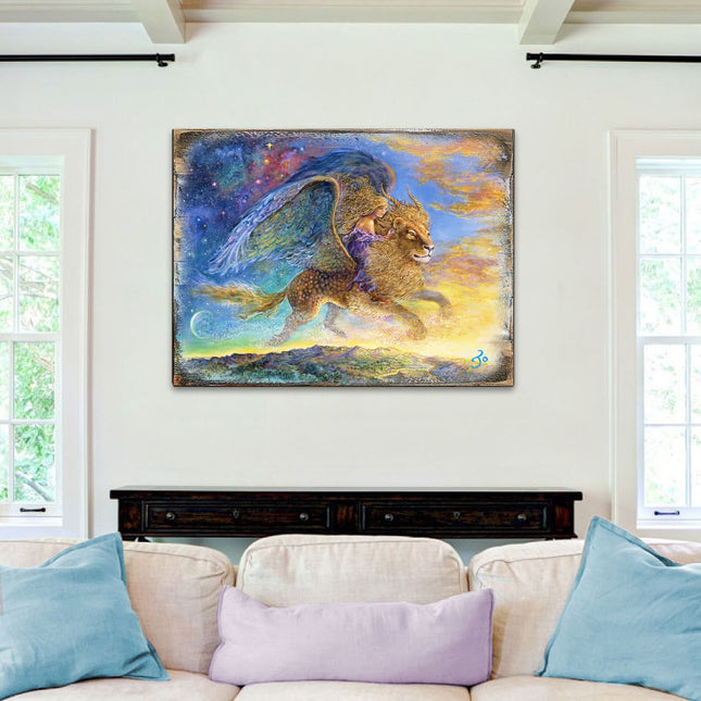 Where Are We Going My Lovely Fantasy Wooden Wall Art by Josephine Wall - Fantasy Decor - 852142-JW-0