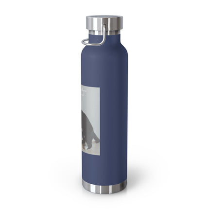 22oz Copper Vacuum Bottle — “An Endless Sleepover with Your Favorite Weirdo” Cat Hug Design