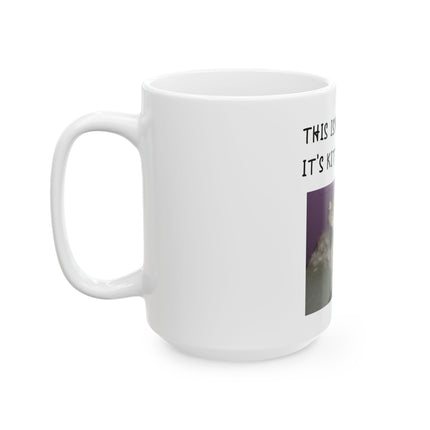 Cat Mug — "This Isn't Cat Hair, It's Kitty Glitter" Ceramic Coffee Cup (11oz/15oz)