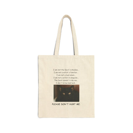 Tote Bag — 'Please Don't Hurt Me' Poem & Vintage Photo Cotton Canvas Tote