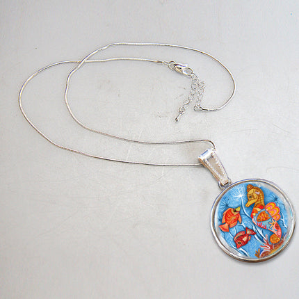 Seahorse Silver Plated Mother of Pearl Jewelry Pendant Necklace Coastal - 44045-3