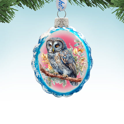 Gray Owl Mercury Glass Ornaments by G. Debrekht - Wildlife Holiday Decor - 776003-1