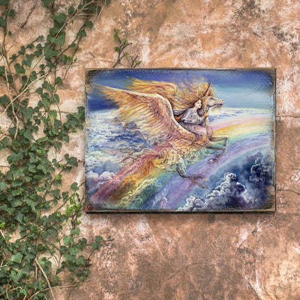 Flight to Aquarius Fantasy Wooden Wall Art by Josephine Wall - Fantasy Decor - 852116-JW-2