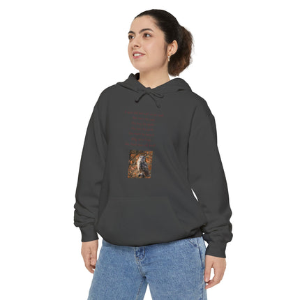 Poetic Owl Hoodie — White Sweatshirt with Verse and Owl Art