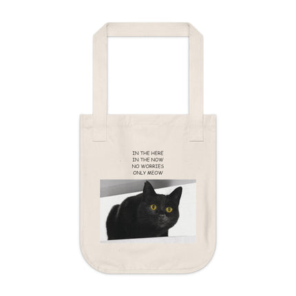‘Only Meow’ Organic Tote – Cat Lover’s Canvas Bag for Daily Joy