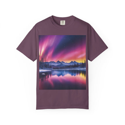 Aurora Lake T-Shirt — Northern Lights Landscape Tee