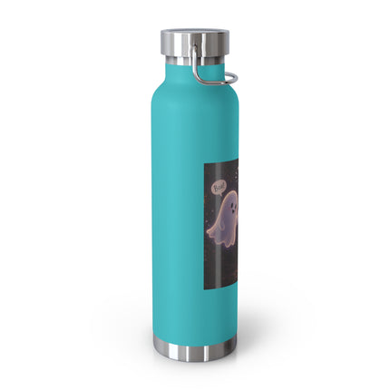 22oz Copper Vacuum Bottle — Cute Ghost "Boo is just hello in ghost language" Insulated Bottle