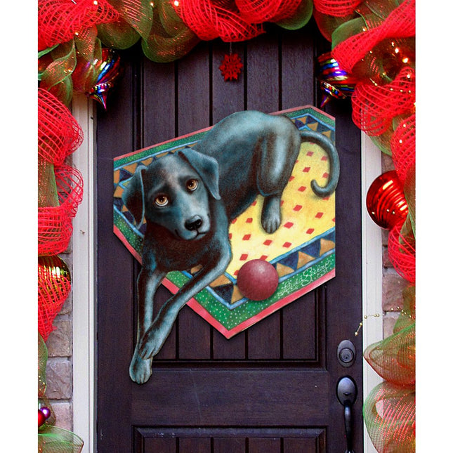 Ready When You Are Holiday Door Decor by Laura Seeley - Pets Dog and Cats Decor - 8511017H-0