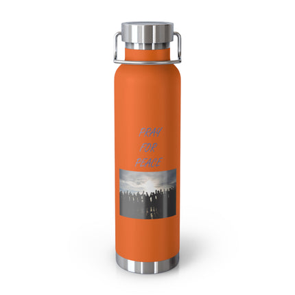 22oz Insulated Water Bottle — 'Pray for Peace' Matte Copper Vacuum Flask
