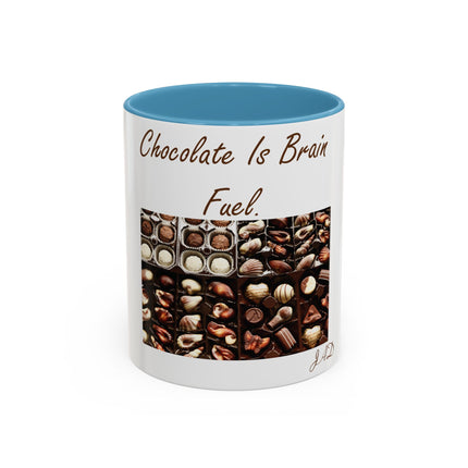 Chocolate Is Brain Fuel Accent Mug – 11oz – Sweet & Smart Gift
