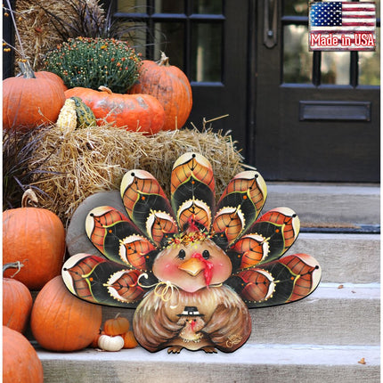 Be Thankful Turkey Sitter Door Decor by Jamie Mills-Price - Thanksgiving Halloween Decor - 8457702H-1