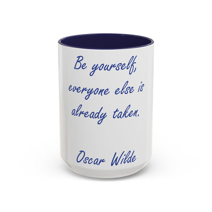 Inspirational Accent Mug – “Be Yourself” Quote, 15oz Ceramic