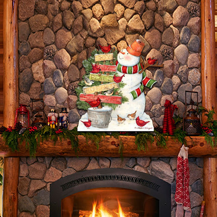 Joy Love and Peace Snowman Door Decor by Susan Winget - Christmas Santa Snowman Decor - 8471108H-SW-1