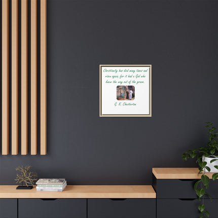 Framed Canvas Wall Art — G.K. Chesterton Easter Quote with Resurrection Image