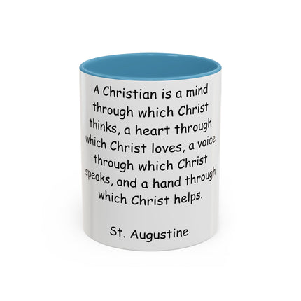 Inspirational St. Augustine Coffee Mug - Colored Accent - Perfect Gift for Christians - 11oz