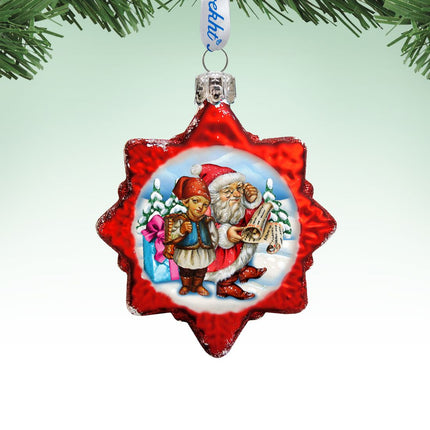 Christmas Tale Mercury Glass Ornament by G. DeBrekht - Christmas Santa Snowman Decor - 773018-0