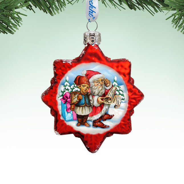 Christmas Tale Mercury Glass Ornament by G. DeBrekht - Christmas Santa Snowman Decor - 773018-0