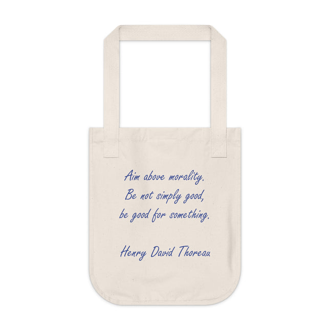 Inspirational Organic Canvas Tote Bag - Henry David Thoreau Quote
