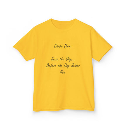 Carpe Diem Kids Tee – “Seize the Day… Before It Seizes You” – Heavy Cotton